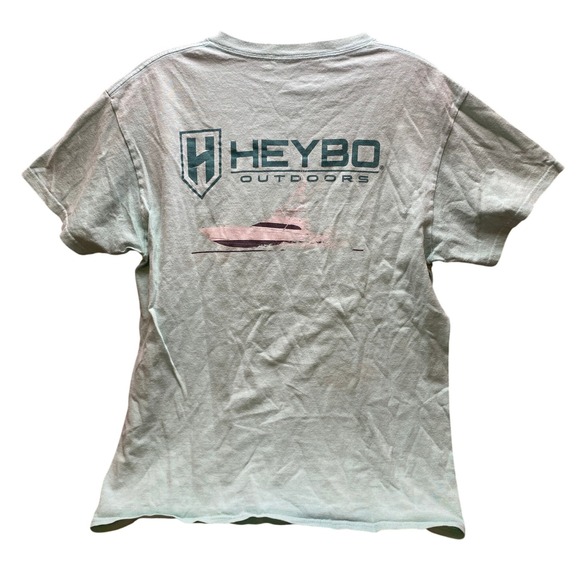 HEYBO Shirt Mens‎ Medium Outdoors Boating Outdoors Spell Out Short Sleeve Casual - Picture 1 of 9